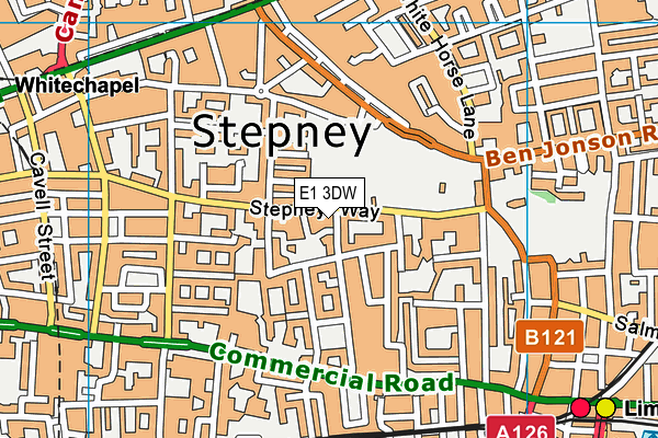 E1 3DW map - OS VectorMap District (Ordnance Survey)