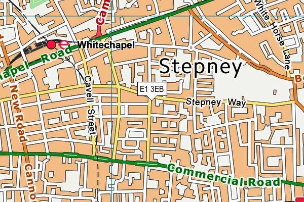 E1 3EB map - OS VectorMap District (Ordnance Survey)