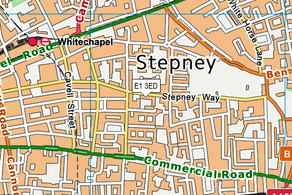 E1 3ED map - OS VectorMap District (Ordnance Survey)