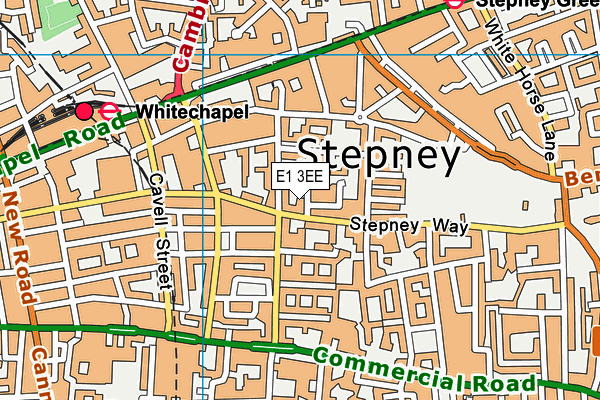 E1 3EE map - OS VectorMap District (Ordnance Survey)