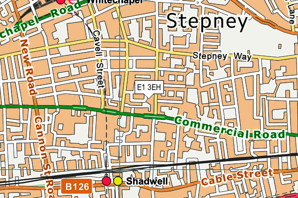 E1 3EH map - OS VectorMap District (Ordnance Survey)