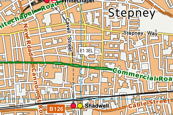 E1 3EL map - OS VectorMap District (Ordnance Survey)