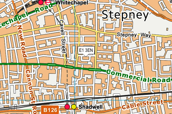 E1 3EN map - OS VectorMap District (Ordnance Survey)