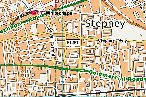 E1 3ET map - OS VectorMap District (Ordnance Survey)