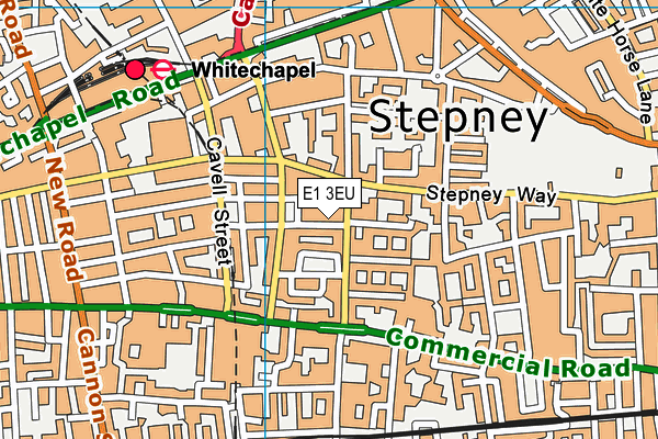 E1 3EU map - OS VectorMap District (Ordnance Survey)