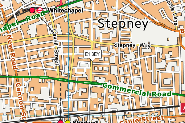 E1 3EY map - OS VectorMap District (Ordnance Survey)