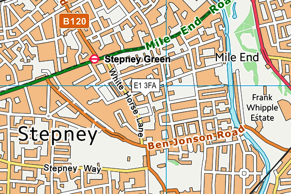 E1 3FA map - OS VectorMap District (Ordnance Survey)