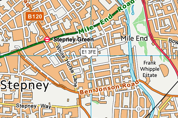E1 3FE map - OS VectorMap District (Ordnance Survey)