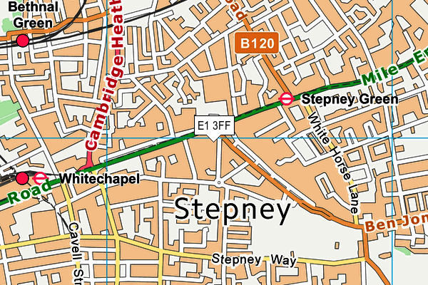 E1 3FF map - OS VectorMap District (Ordnance Survey)