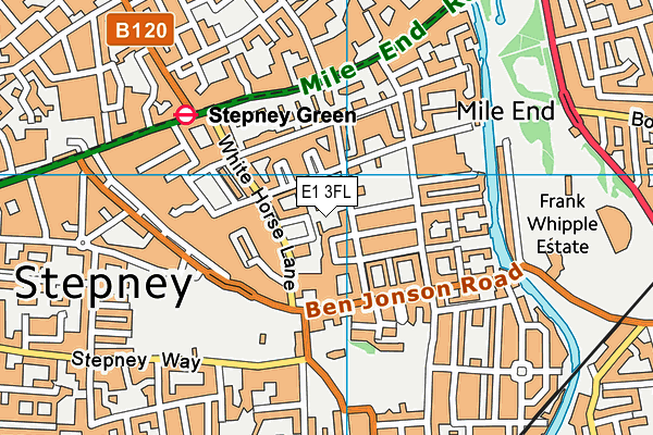 E1 3FL map - OS VectorMap District (Ordnance Survey)