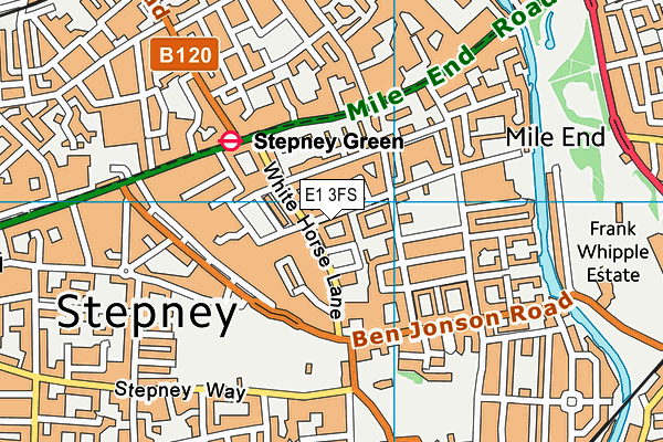 E1 3FS map - OS VectorMap District (Ordnance Survey)