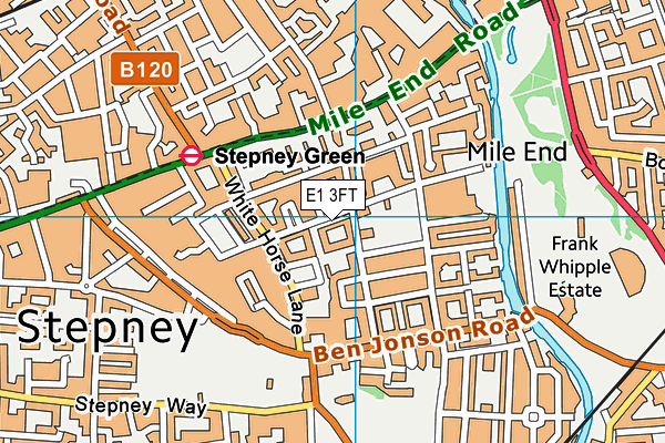 E1 3FT map - OS VectorMap District (Ordnance Survey)