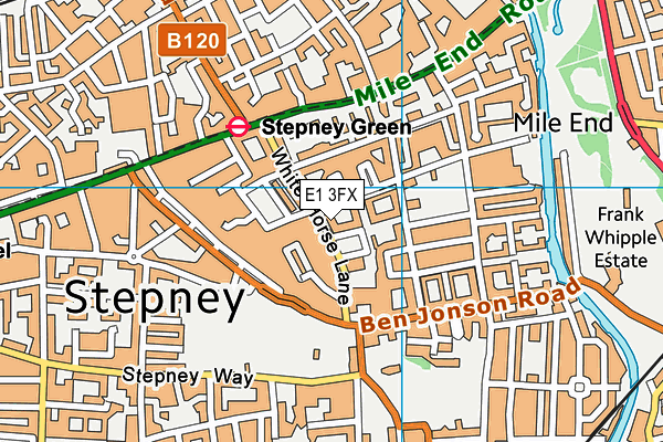 E1 3FX map - OS VectorMap District (Ordnance Survey)