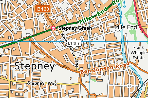 E1 3FY map - OS VectorMap District (Ordnance Survey)