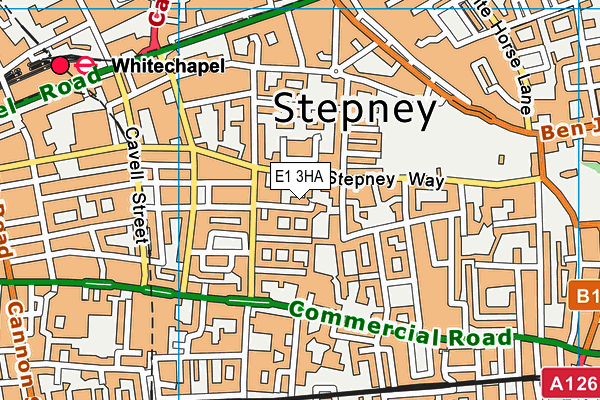 E1 3HA map - OS VectorMap District (Ordnance Survey)