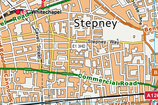 E1 3HD map - OS VectorMap District (Ordnance Survey)