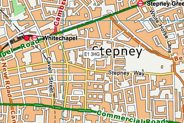 E1 3HG map - OS VectorMap District (Ordnance Survey)