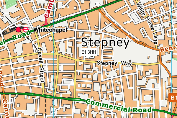 E1 3HH map - OS VectorMap District (Ordnance Survey)