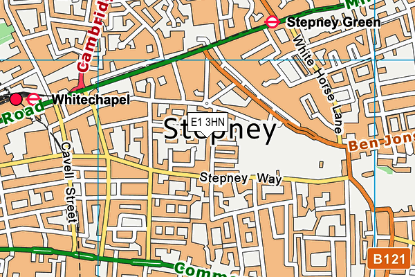 E1 3HN map - OS VectorMap District (Ordnance Survey)