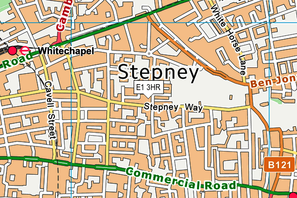 E1 3HR map - OS VectorMap District (Ordnance Survey)