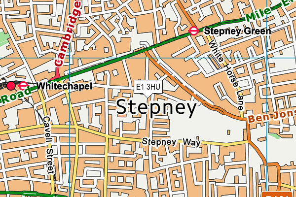 E1 3HU map - OS VectorMap District (Ordnance Survey)