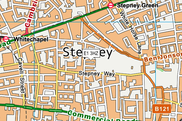 Stepney Green Park map (E1 3HZ) - OS VectorMap District (Ordnance Survey)