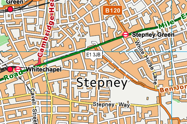 E1 3JB map - OS VectorMap District (Ordnance Survey)