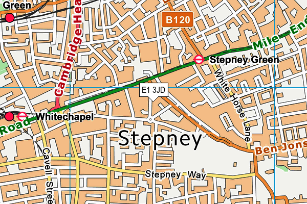 E1 3JD map - OS VectorMap District (Ordnance Survey)