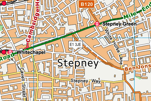 E1 3JE map - OS VectorMap District (Ordnance Survey)