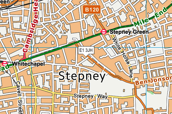 E1 3JH map - OS VectorMap District (Ordnance Survey)