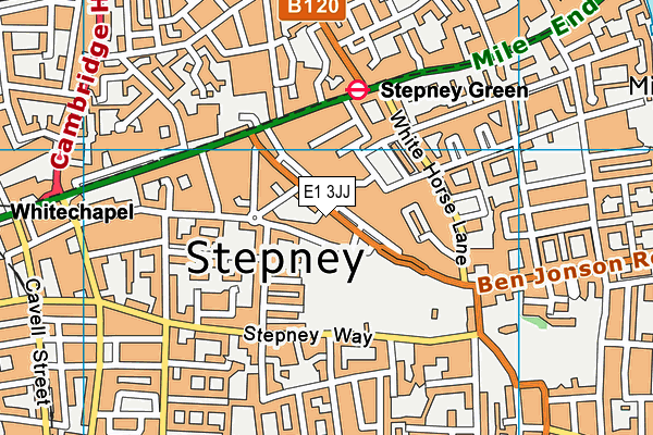 E1 3JJ map - OS VectorMap District (Ordnance Survey)