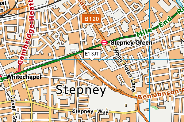 E1 3JT map - OS VectorMap District (Ordnance Survey)