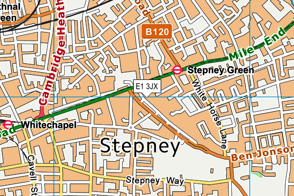 E1 3JX map - OS VectorMap District (Ordnance Survey)