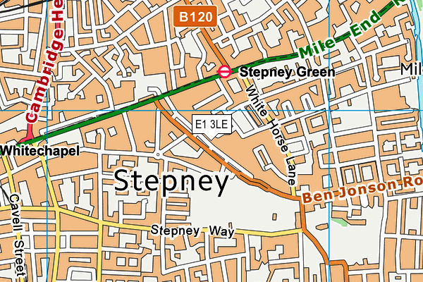 E1 3LE map - OS VectorMap District (Ordnance Survey)