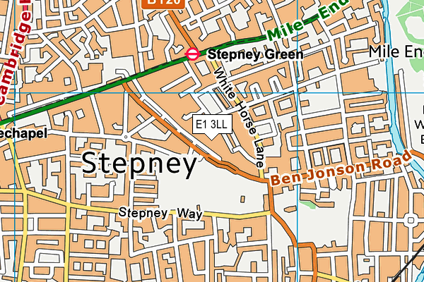 E1 3LL map - OS VectorMap District (Ordnance Survey)