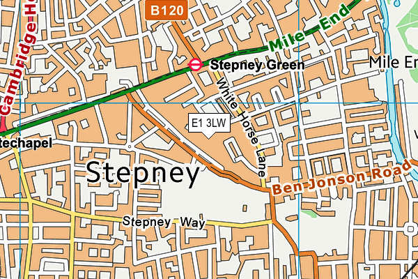 E1 3LW map - OS VectorMap District (Ordnance Survey)