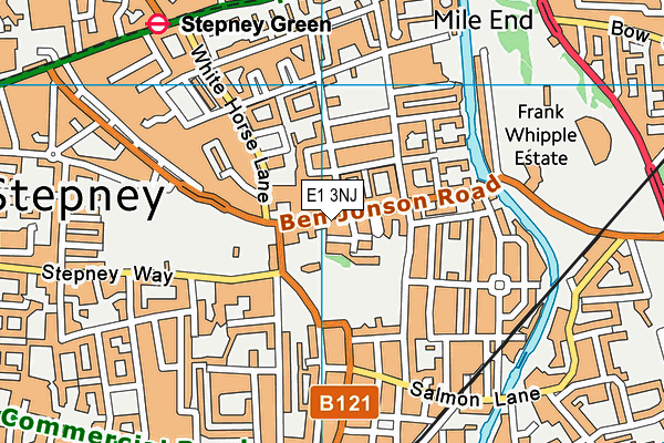 E1 3NJ map - OS VectorMap District (Ordnance Survey)