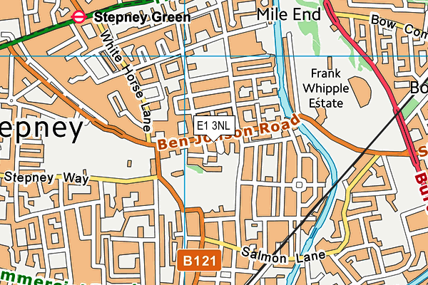 E1 3NL map - OS VectorMap District (Ordnance Survey)