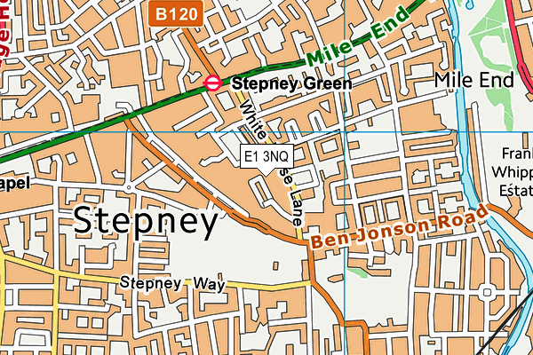 E1 3NQ map - OS VectorMap District (Ordnance Survey)