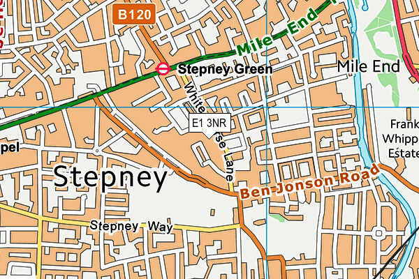 E1 3NR map - OS VectorMap District (Ordnance Survey)