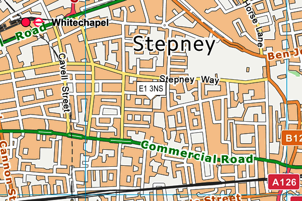 E1 3NS map - OS VectorMap District (Ordnance Survey)