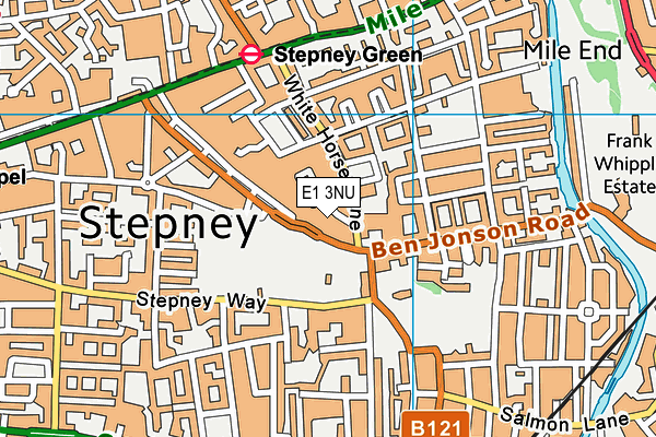 E1 3NU map - OS VectorMap District (Ordnance Survey)