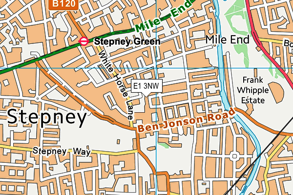 E1 3NW map - OS VectorMap District (Ordnance Survey)