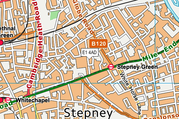 E1 4AD map - OS VectorMap District (Ordnance Survey)