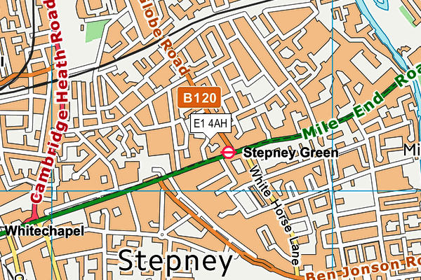 E1 4AH map - OS VectorMap District (Ordnance Survey)