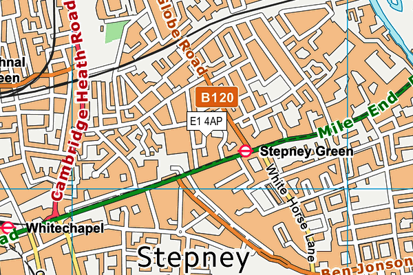 E1 4AP map - OS VectorMap District (Ordnance Survey)