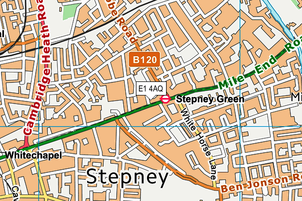 E1 4AQ map - OS VectorMap District (Ordnance Survey)