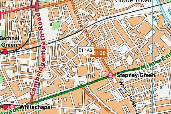 E1 4AS map - OS VectorMap District (Ordnance Survey)