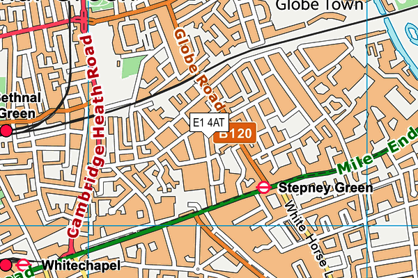 E1 4AT map - OS VectorMap District (Ordnance Survey)