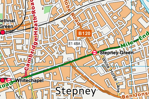 E1 4BA map - OS VectorMap District (Ordnance Survey)